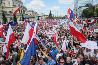 Lenkija Eitynės Prezidento Rinkimai Kandidatai Trzaskowskis Nawrockis PiS Tuskas Kaczynskis Žygis