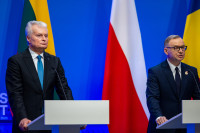 Nausėda Nawrockis Lenkija Lietuva Vizitas Skambutis