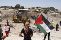 Izraelis Palestina Vakarų Krantas pabėgėliai buldozeriai