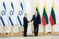 Nausėda Gazos RUožas Izraelis Herzogas