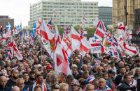 Jungtinė Karalystė JK Britanija Demonstracija Eitynės Tommy Robinsonas