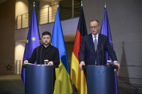 Merzas Vokietija Zelenskis Ukraina Karas Kalėdos