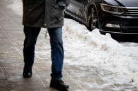 Grinda Vilnius Sniegas Žiema Gatvės Eismas Sąlygos