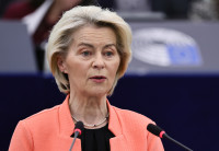 Ukraina Rusija Baltarusija karas dronų įskridimai von der Leyen