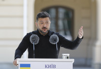 Zelenskis Putinas Ukraina Rusija karas mobilizacija nuo 300 iki 500 tūkst. rusų