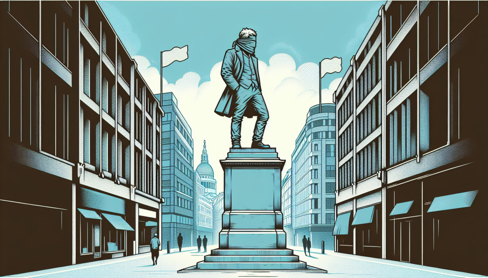 Britanija Londonas Statula Banksy